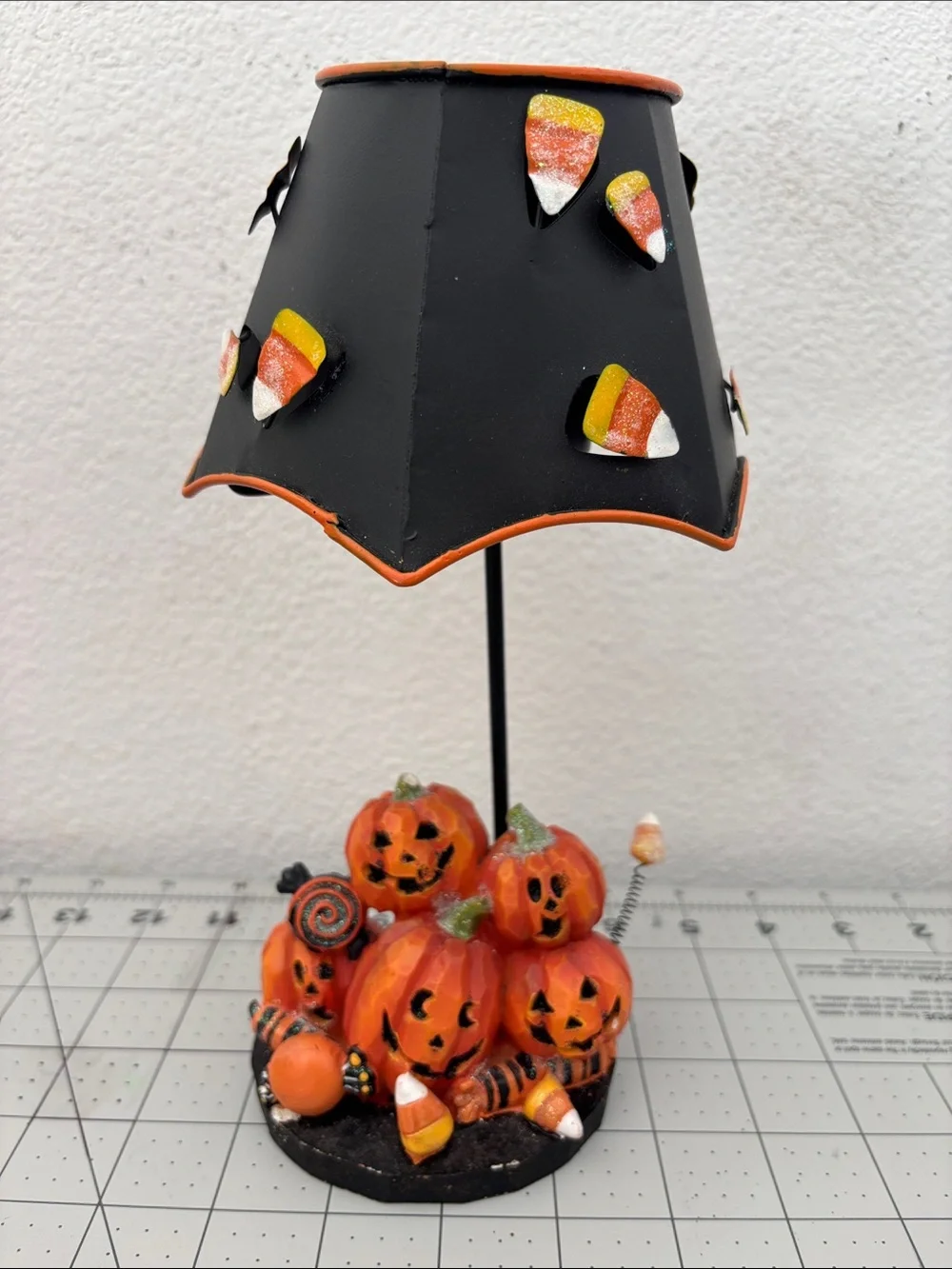 Halloween Pumpkin Cluster Table Lamp - Tea light holder - Black and Orange